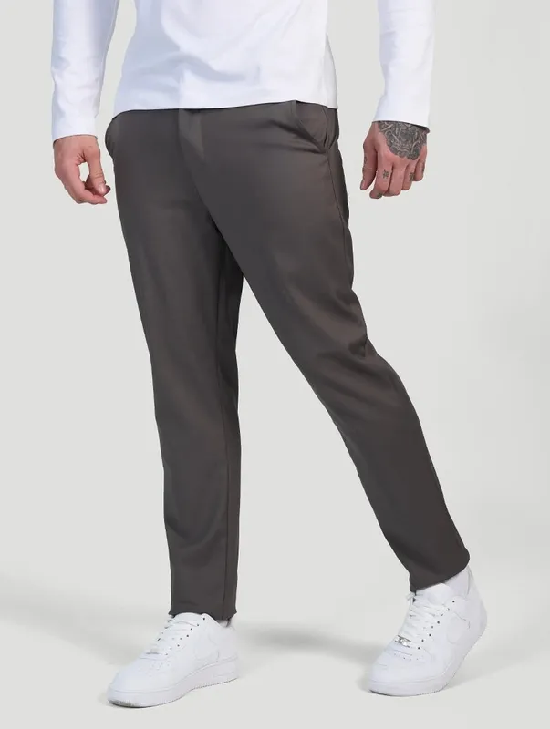 Grey Stretch Pants Clean Cut