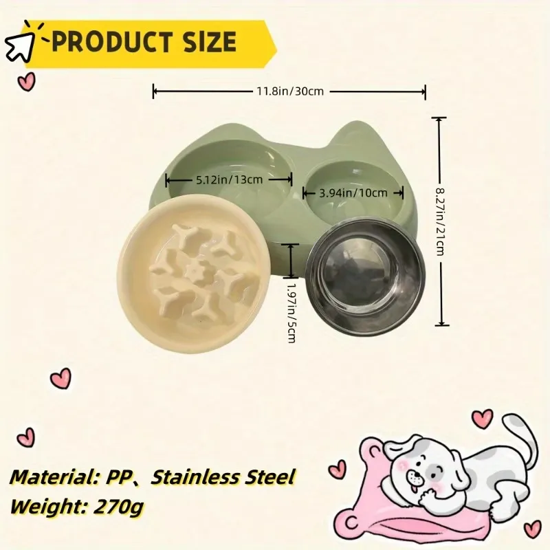 Dog Dual Slow Feeder Bowl