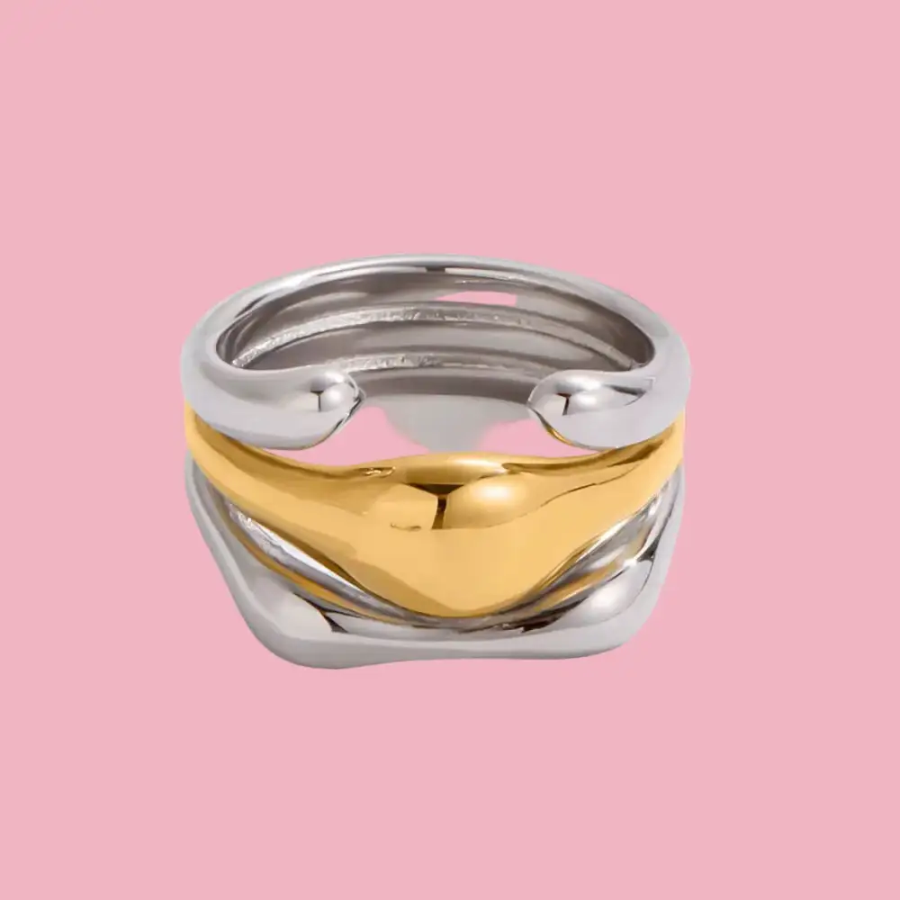 Polished Mixed Finish Accent Ring