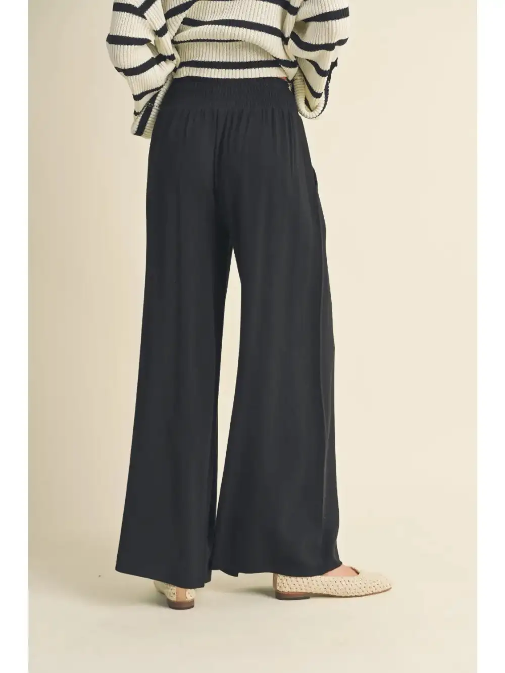 Smocked Waist Cotton Pants