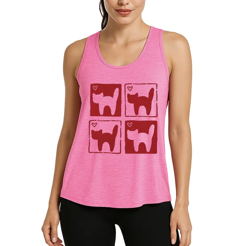Women’s Cat Heart  Fitness Tank