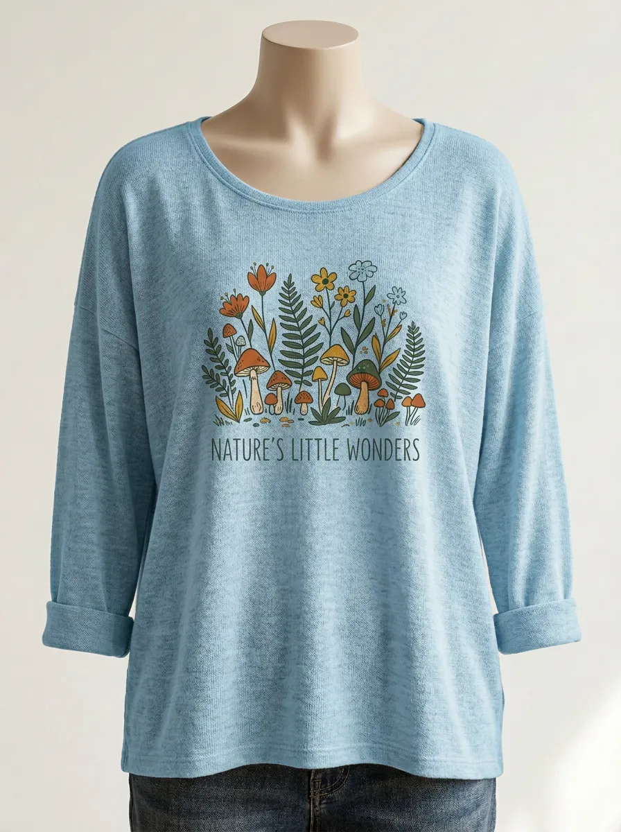 Nature Mushroom Floral Long Sleeve Top