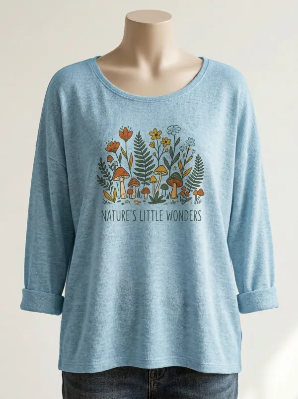 Nature Mushroom Floral Long Sleeve Top