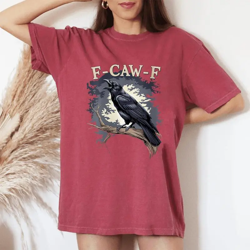 F-Caw-F Black Bird Black Crow Women's Oversized Comfort T-Shirt