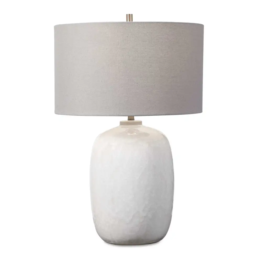 Drum Shade Ceramic Linen Stone Table Lamp