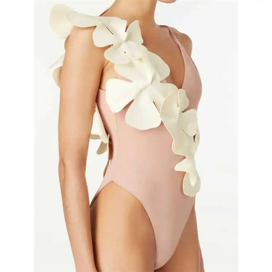 Women's Contrast Floral One-Piece Swimsuit