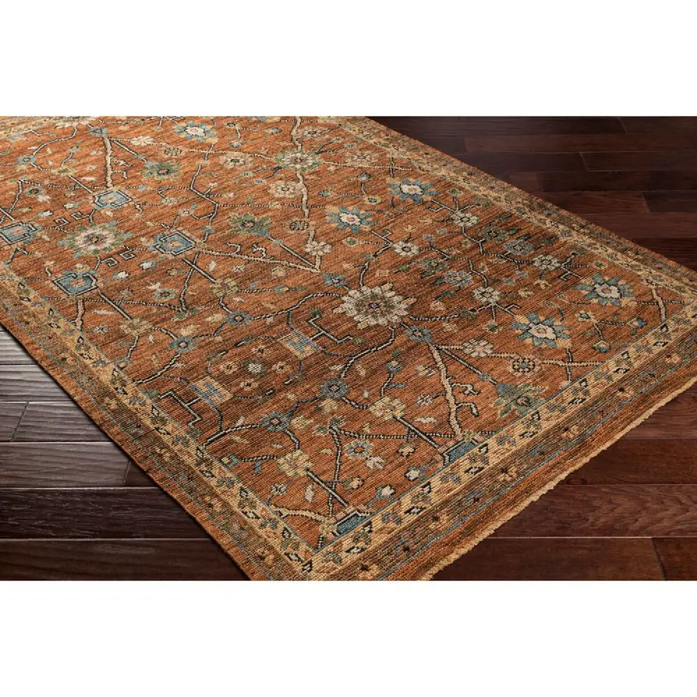 Hand-Knotted Fringed Wool Carpet