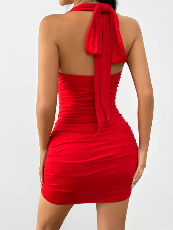 Elegant Halter Mini Dress