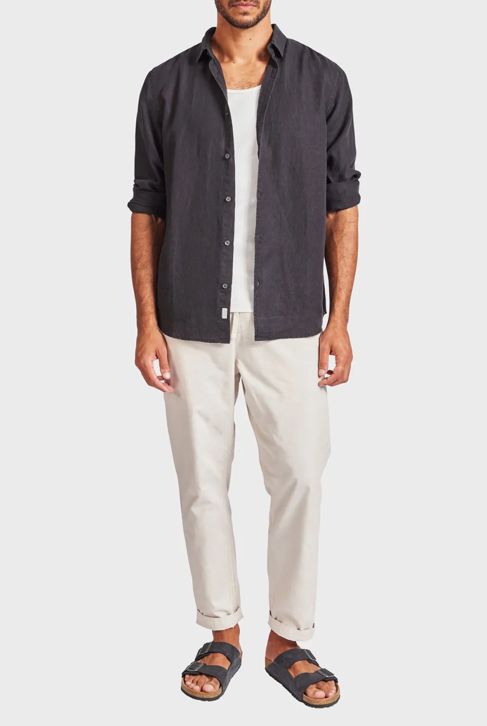 Relaxed Straight Leg Cotton Chino Trousers