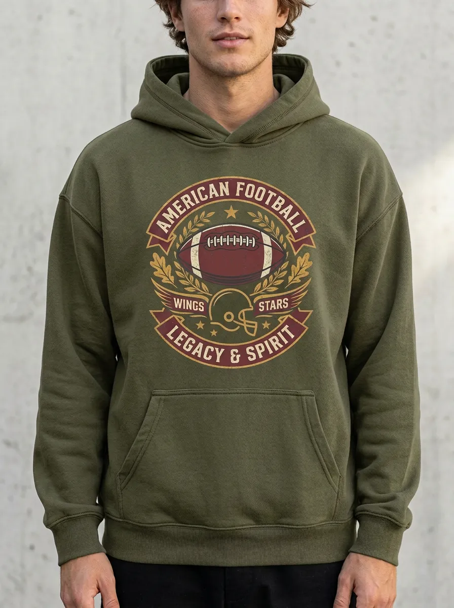 Men's American Football Legacy Spirit Helmet Graphic Hoodie