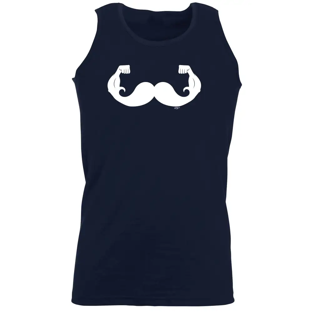 Moustache Muscles Graphic Tank Top