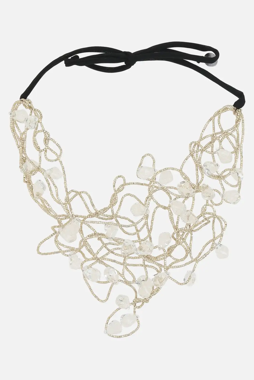 Crystal Beaded Resin Detail Necklace