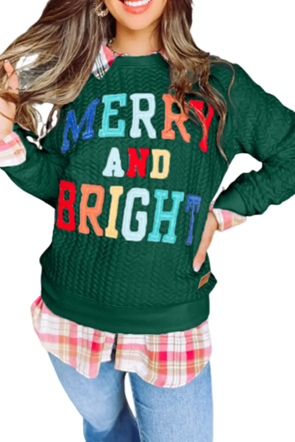 Bright Cable Knit Sweatshirt