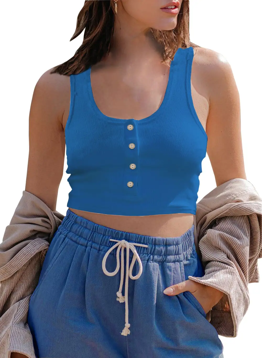 Breasted Short Tank Top