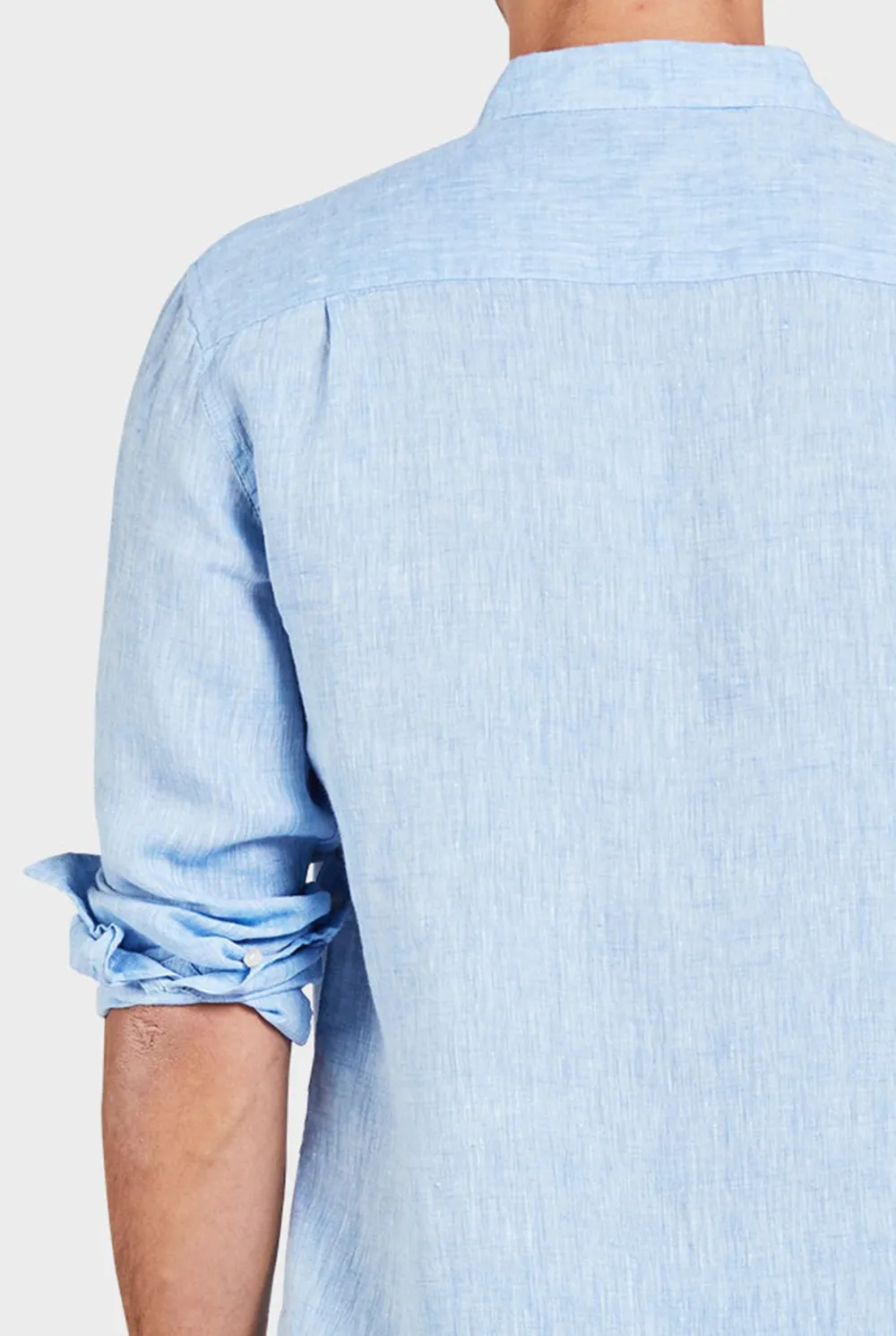Micro Print Linen Blend Casual Button Up Shirt