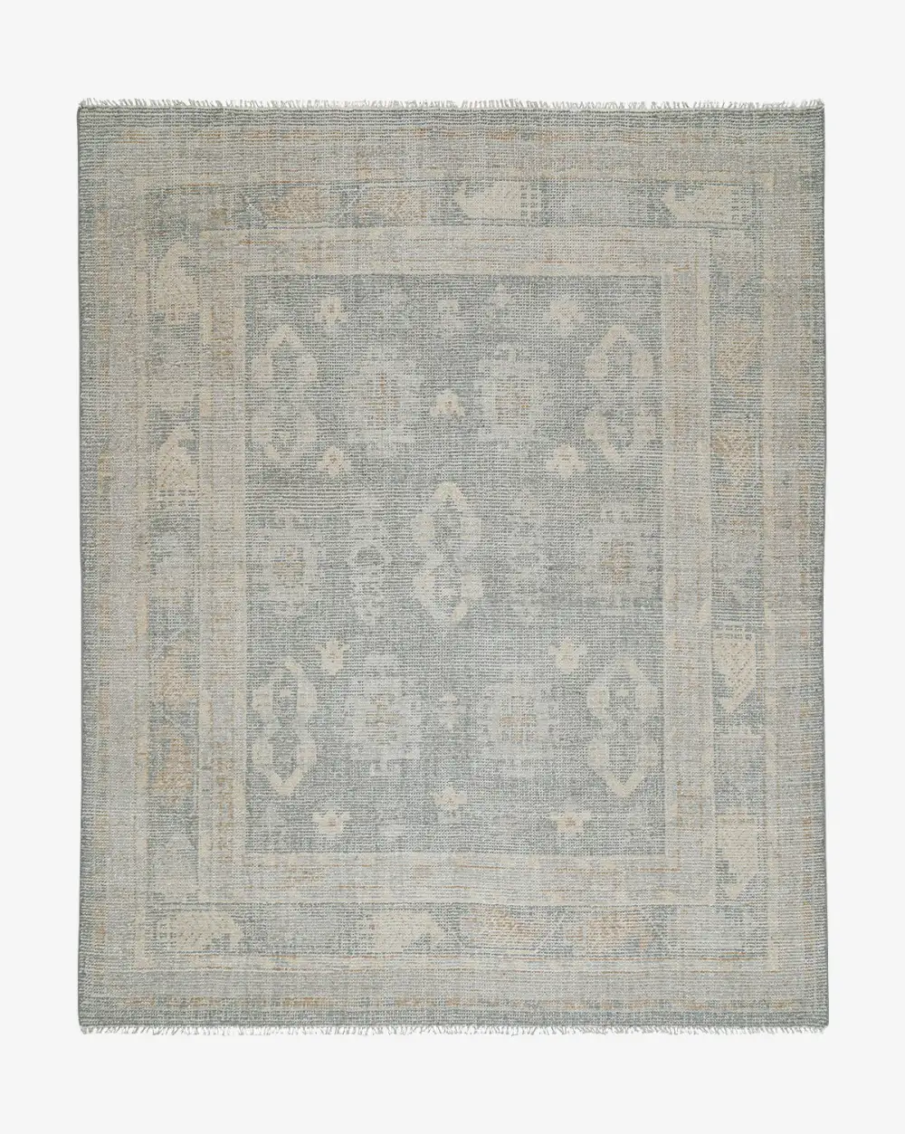 Geometric Hand-Knotted Wool Area Rug