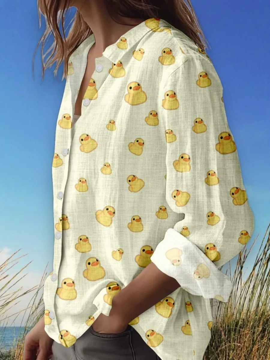 Duck Print Long Sleeve Shirt