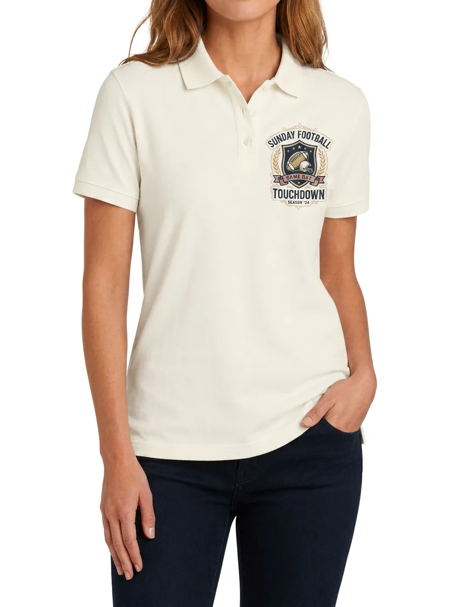Sunday Football Touchdown Shield Graphic Polo Shirt