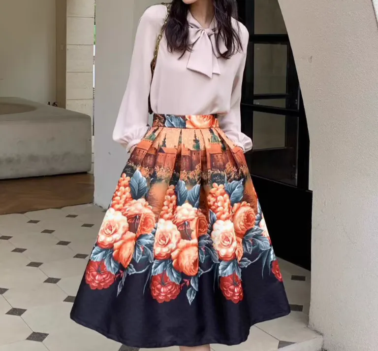 Contemporary Everyday Everyday Casual Floral Skirt