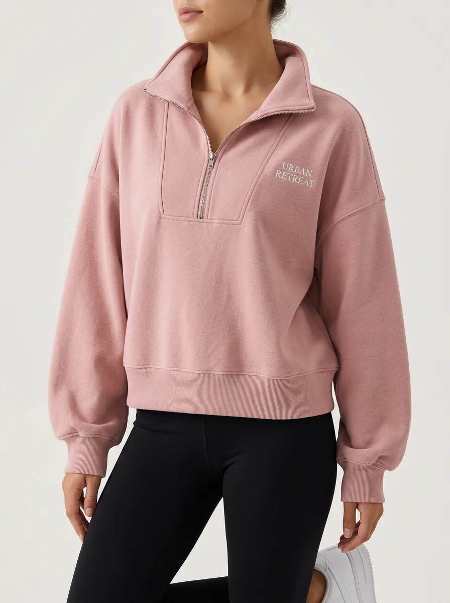 Women's Quarter-Zip Printed Minimalist Sweatshirt