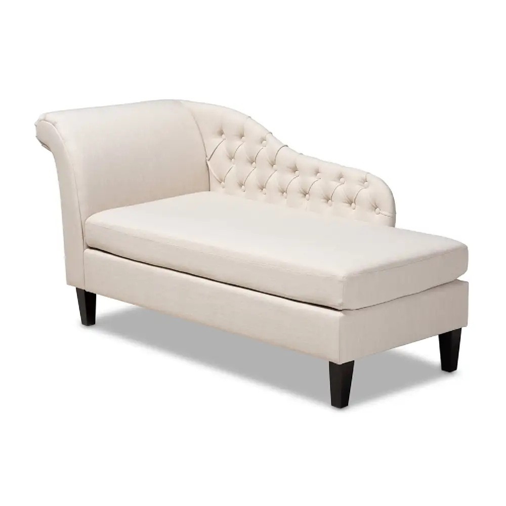 Tufted Fabric Chaise Lounge