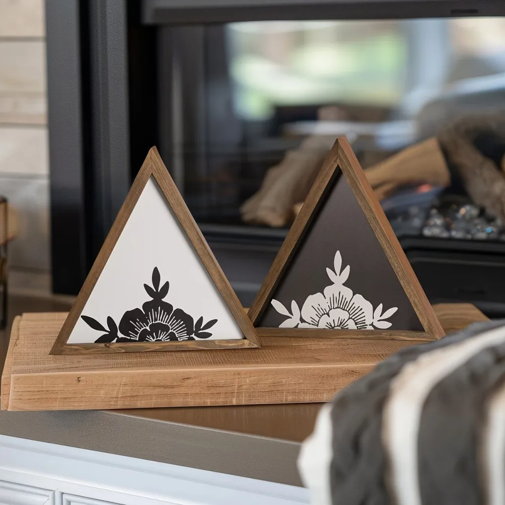 Triangle Floral Wall Art Set