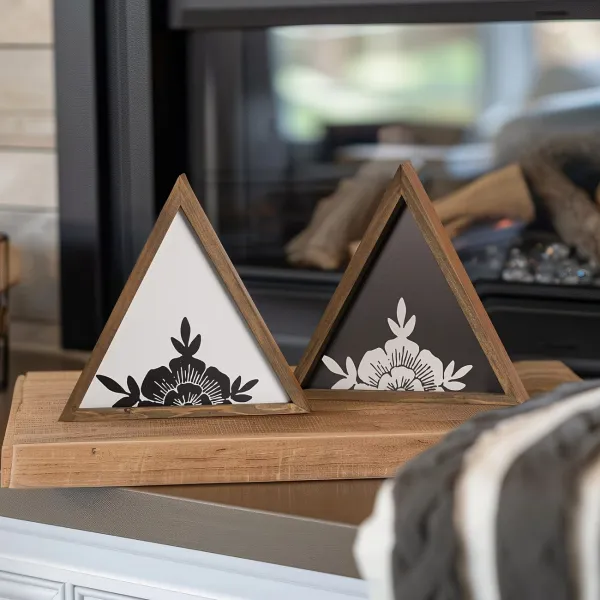 Triangle Floral Wall Art Set
