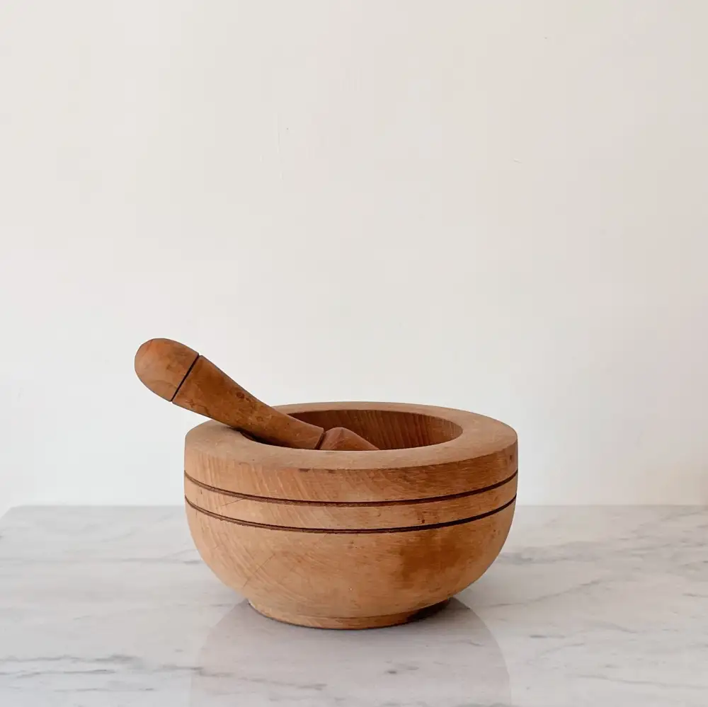 Wooden Mortar & Pestle