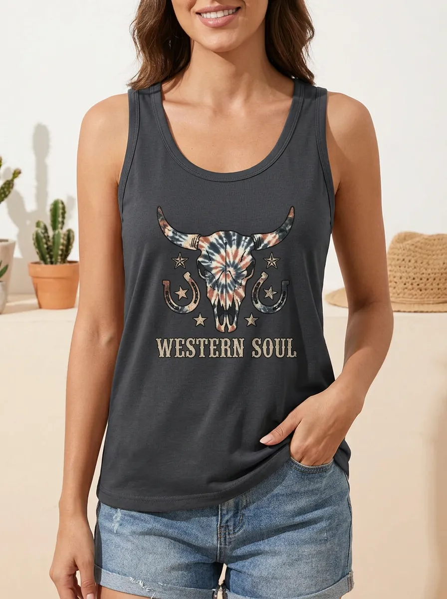 Western Soul Bull Tank Top