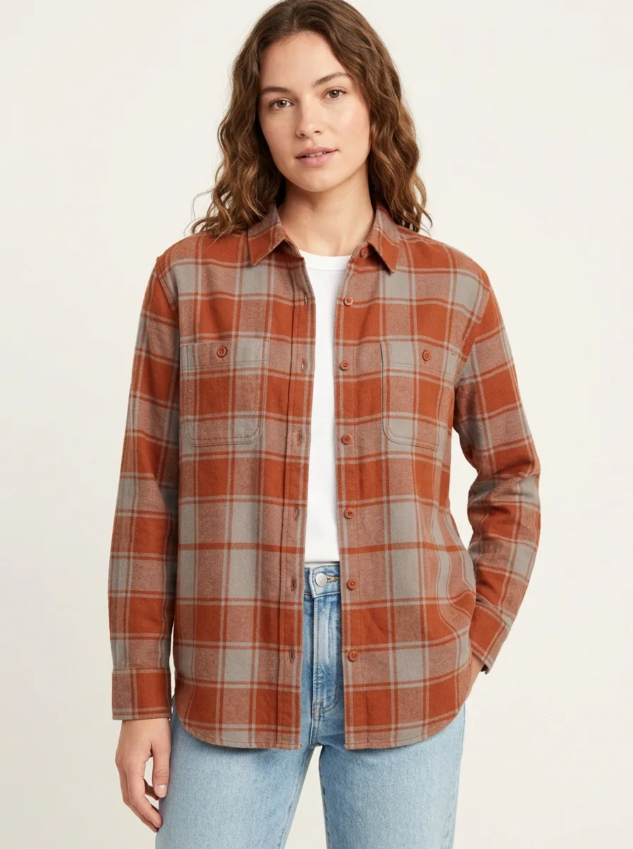 Transitional Printed Plaid Plaid Long-Sleeve Shirt