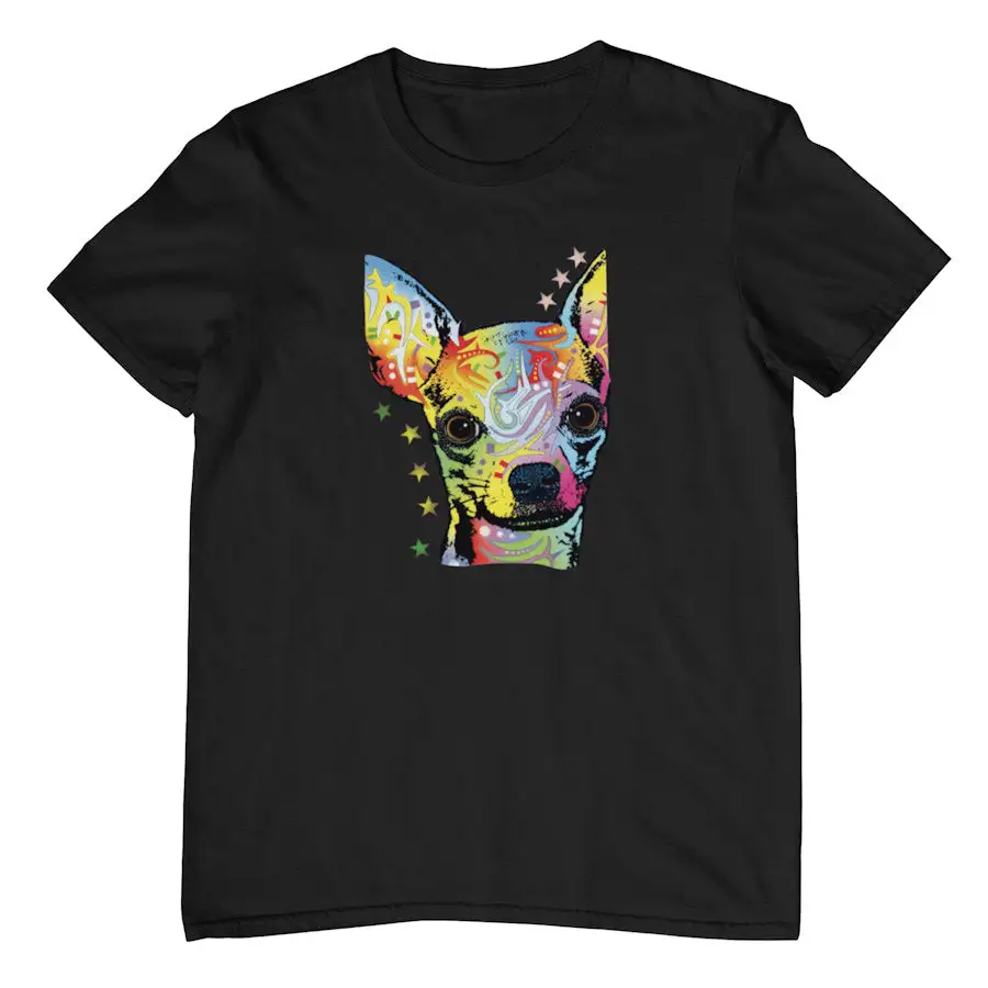 Colorful Chihuahua Graphic Cotton T-Shirt