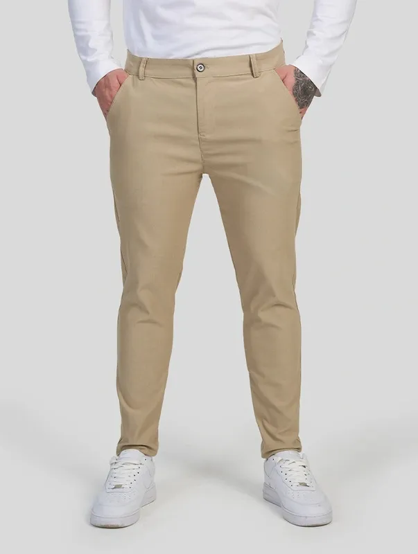 Khaki Slim Fit Stretch Pants
