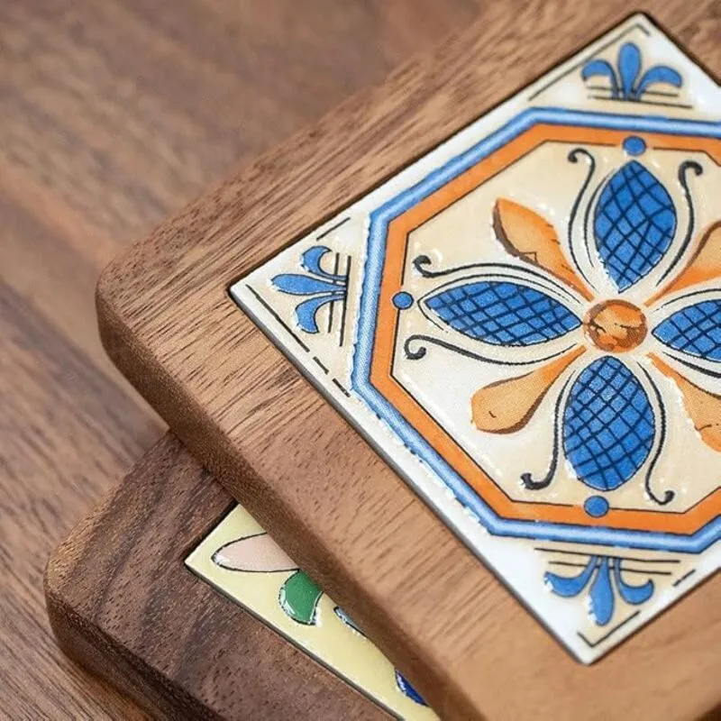 Tile And Wood Pot Tiles