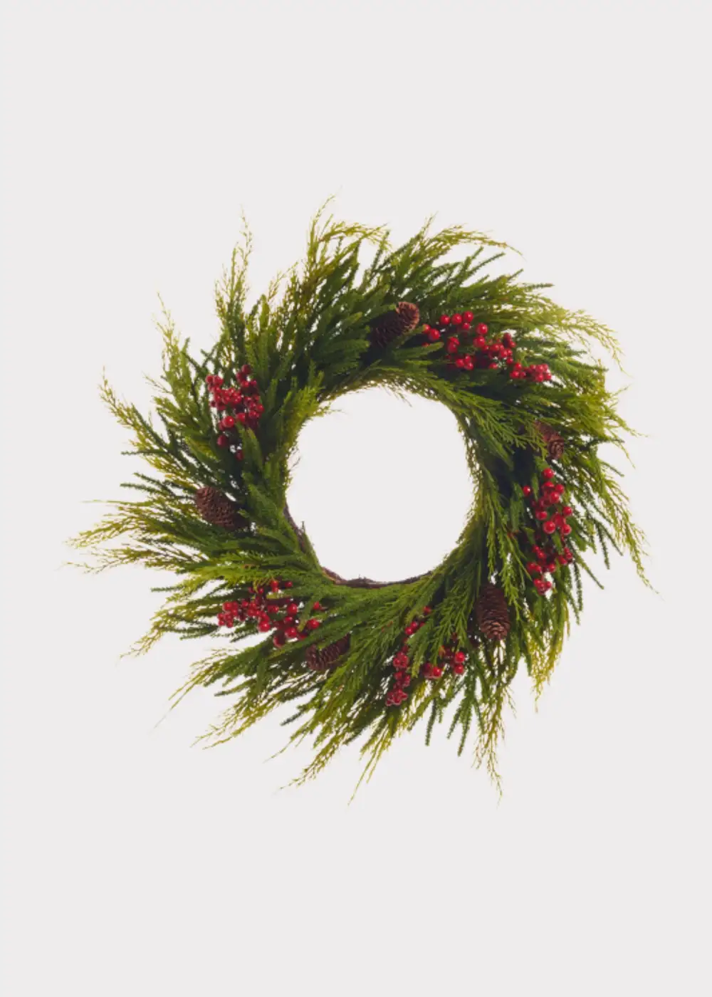 Artificial Cedar Berries Cones Wreath