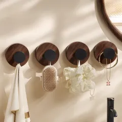 2 Pcs Stylish Wooden Wall Hook