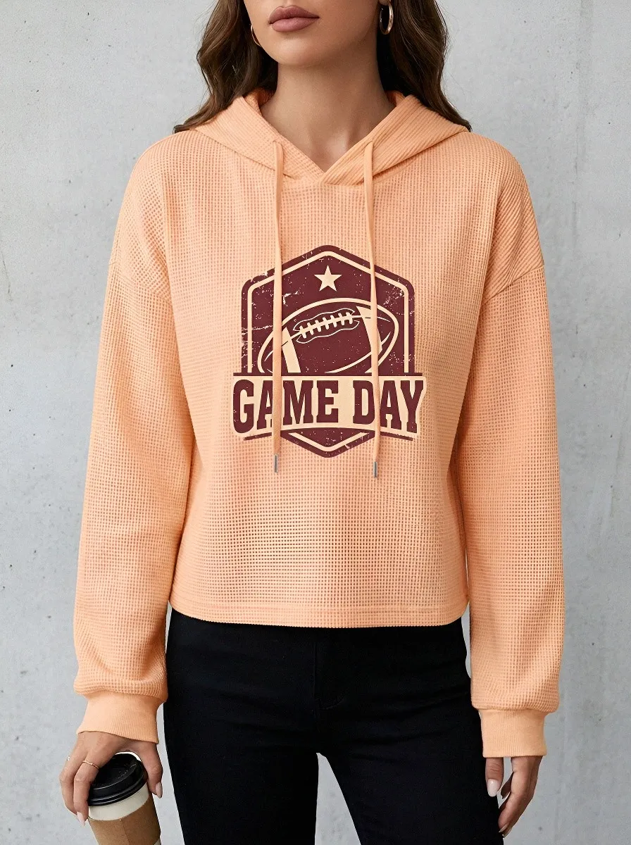 Football Graphic Casual Hoodie