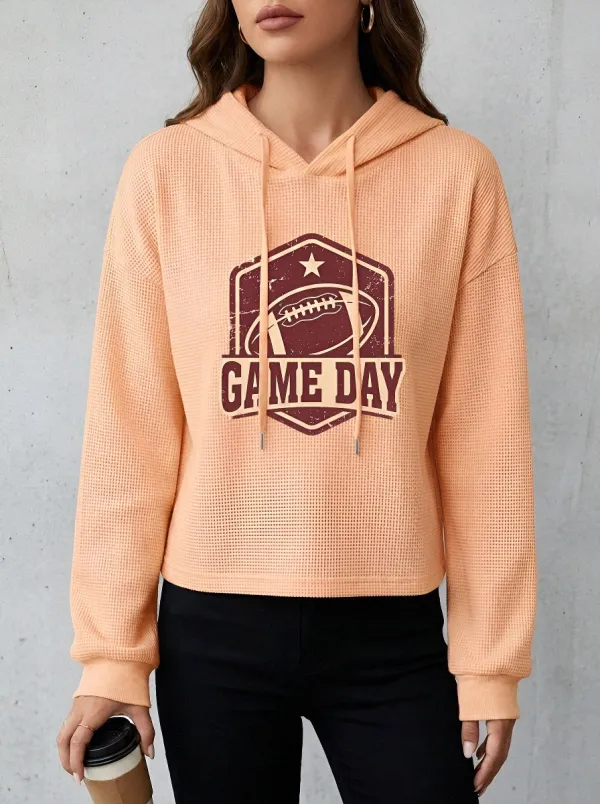 Football Graphic Casual Hoodie