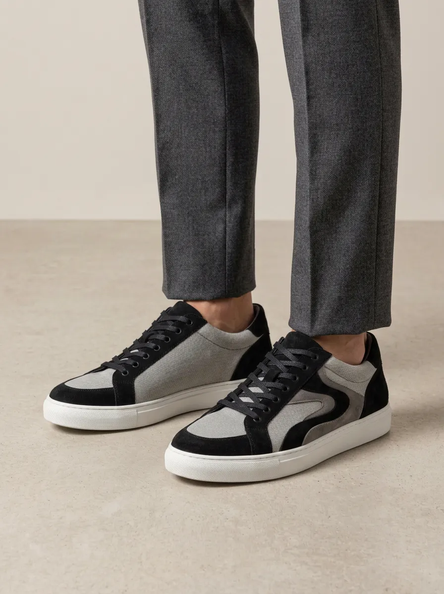 Men's Minimalist Suede Colorblock Printed Casual Shoes