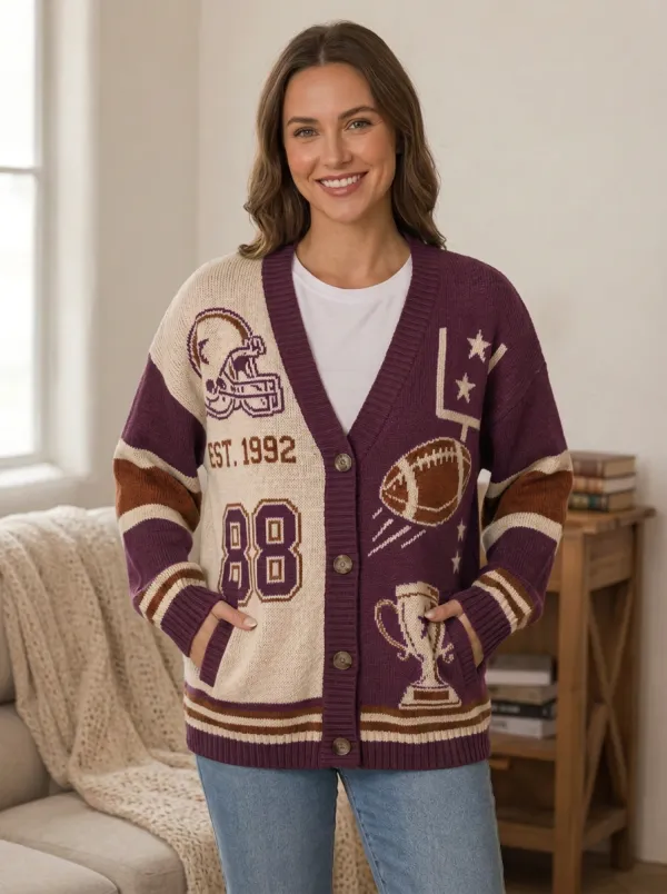 Women's Everyday Gridiron Helmet Trophy Knit Cardigan