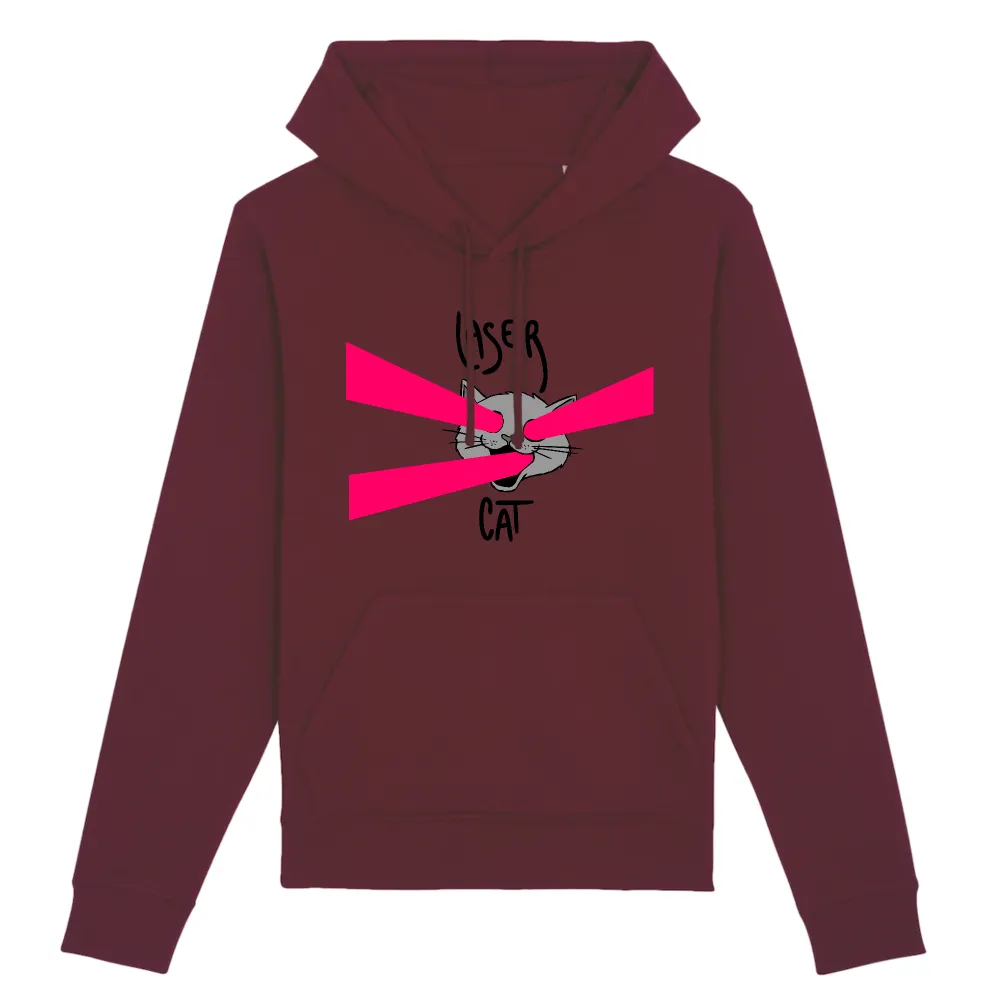 Laser Cat Graphic Pullover Hoodie