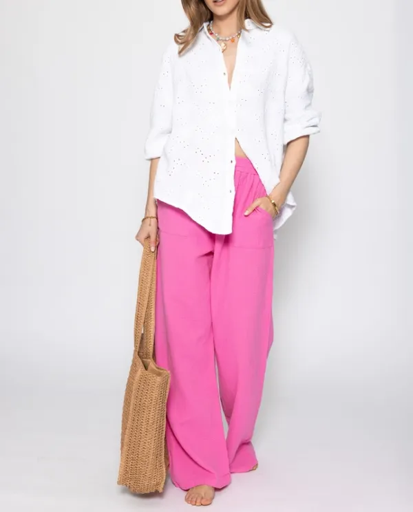 Pink Muslin Everyday Pants