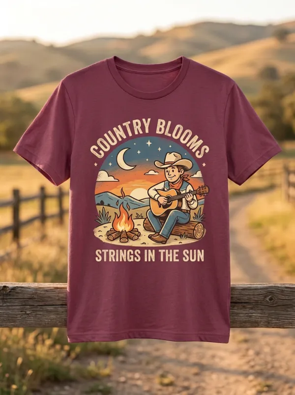 Guitar Unisex Country Music Crew-Neck T-Shirt