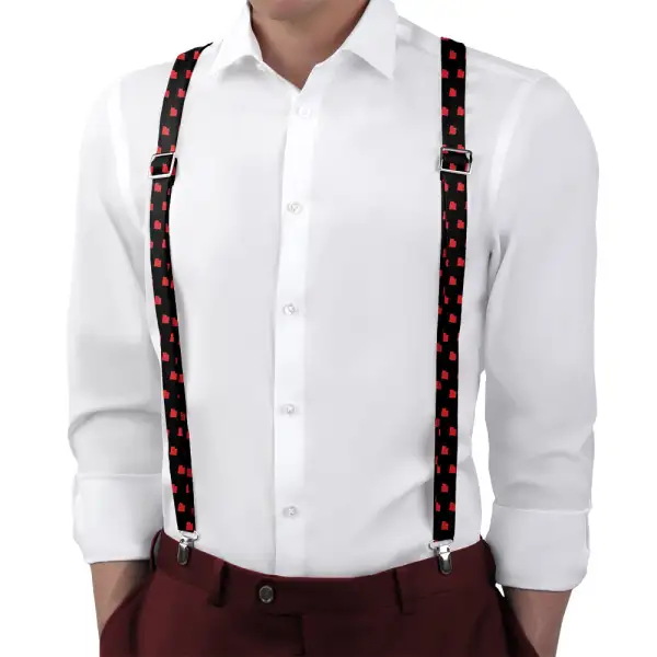 Graphic Contour Motif Suspenders