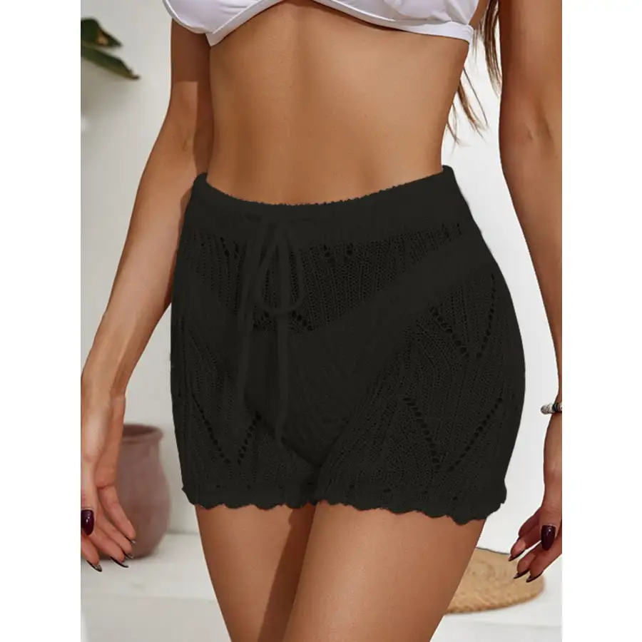 Women's Cutout Drawstring Shorts Swim Bottom
