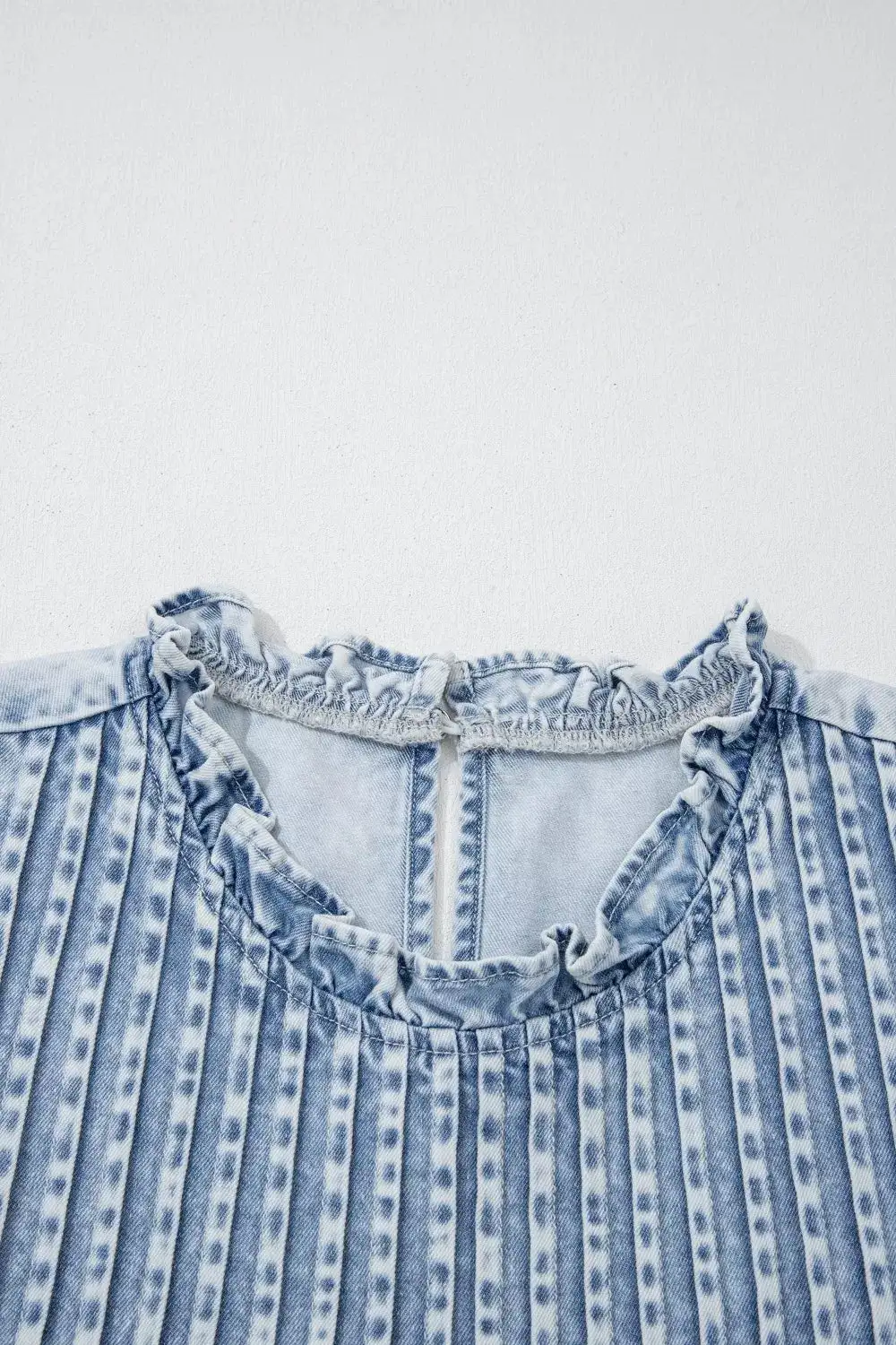 Ruffle Pleated Detail Vintage Washed Top