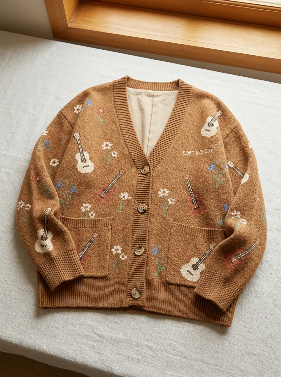 Folk-Inspired Women's Country Music Casual Cardigan