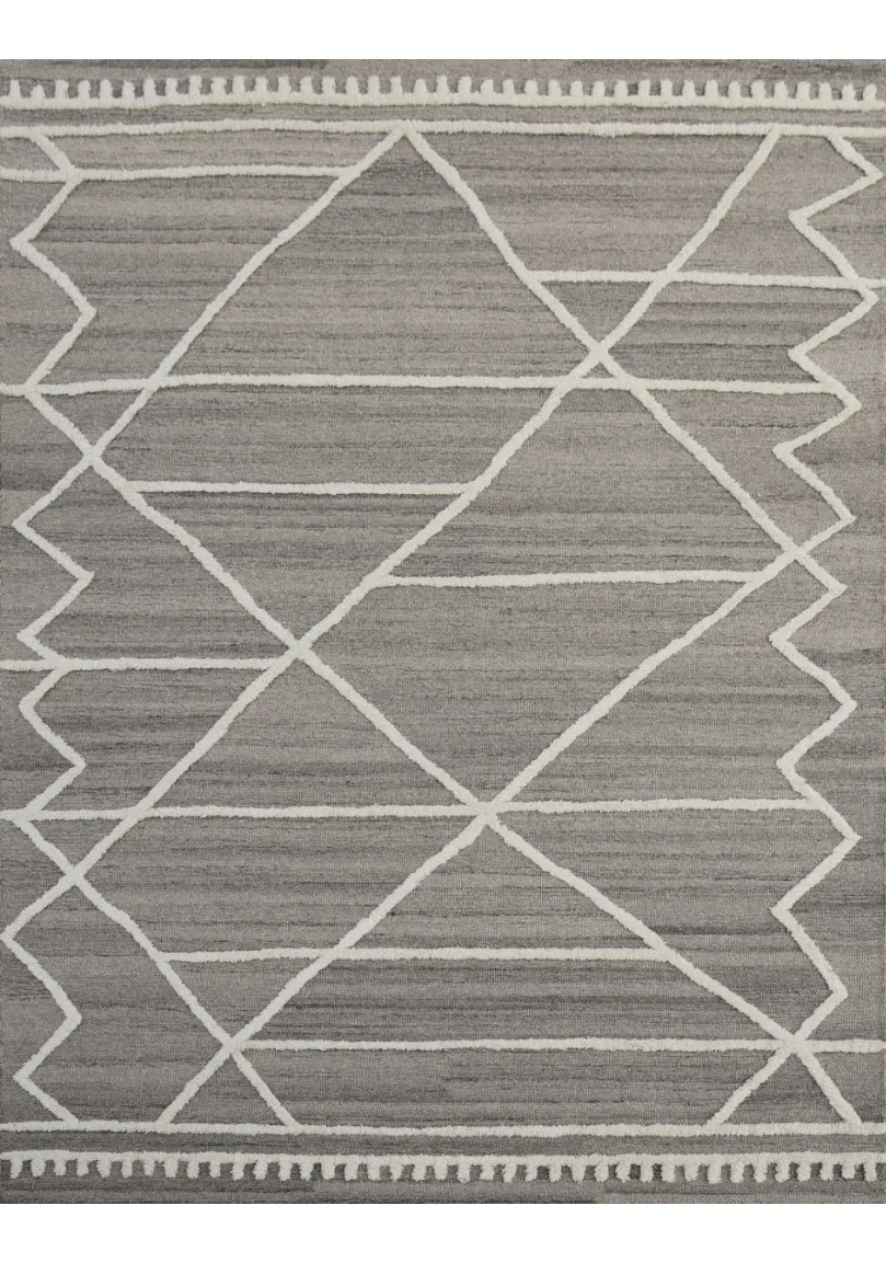 Hand Tufted Abstract Striped Wool Area Rug