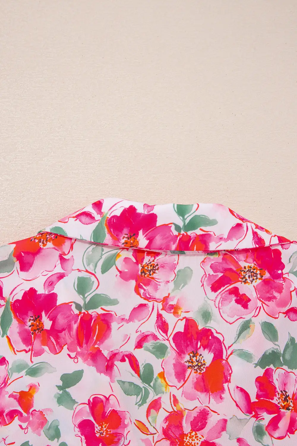 Floral Ruffled V-Neck Blouse