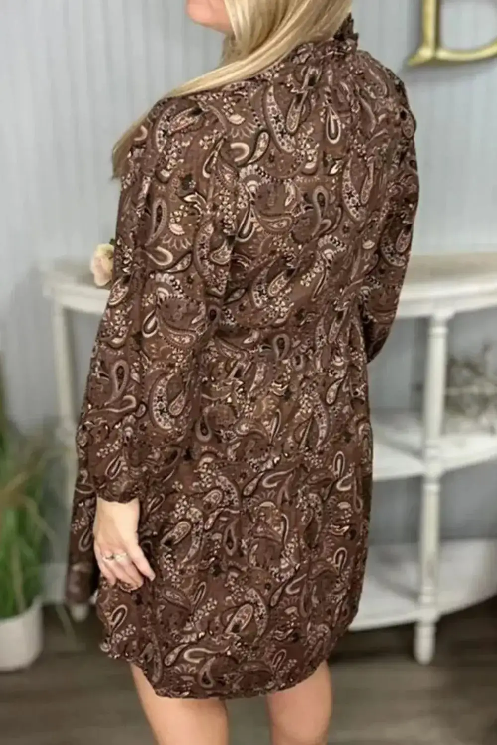 Wearable Cut Paisley Print Mini Dress