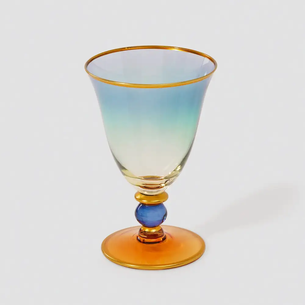 Blue Green Ombre Wine Glass Set